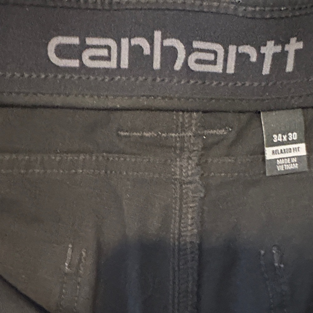 Carhartt  Steel Black Men's Cargo Work Pants with Reinforced Knees - Picture 2 of 5